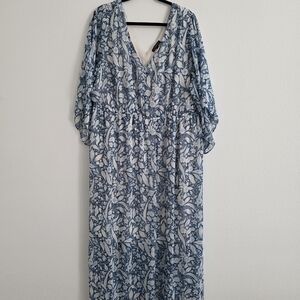 Lane Bryant Blue and White Maxi Dress